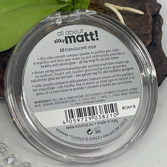 2x Essence All About Silky Matt Fixing Compact Powder -10 Translucent Rose - New - Picture 5 of 5